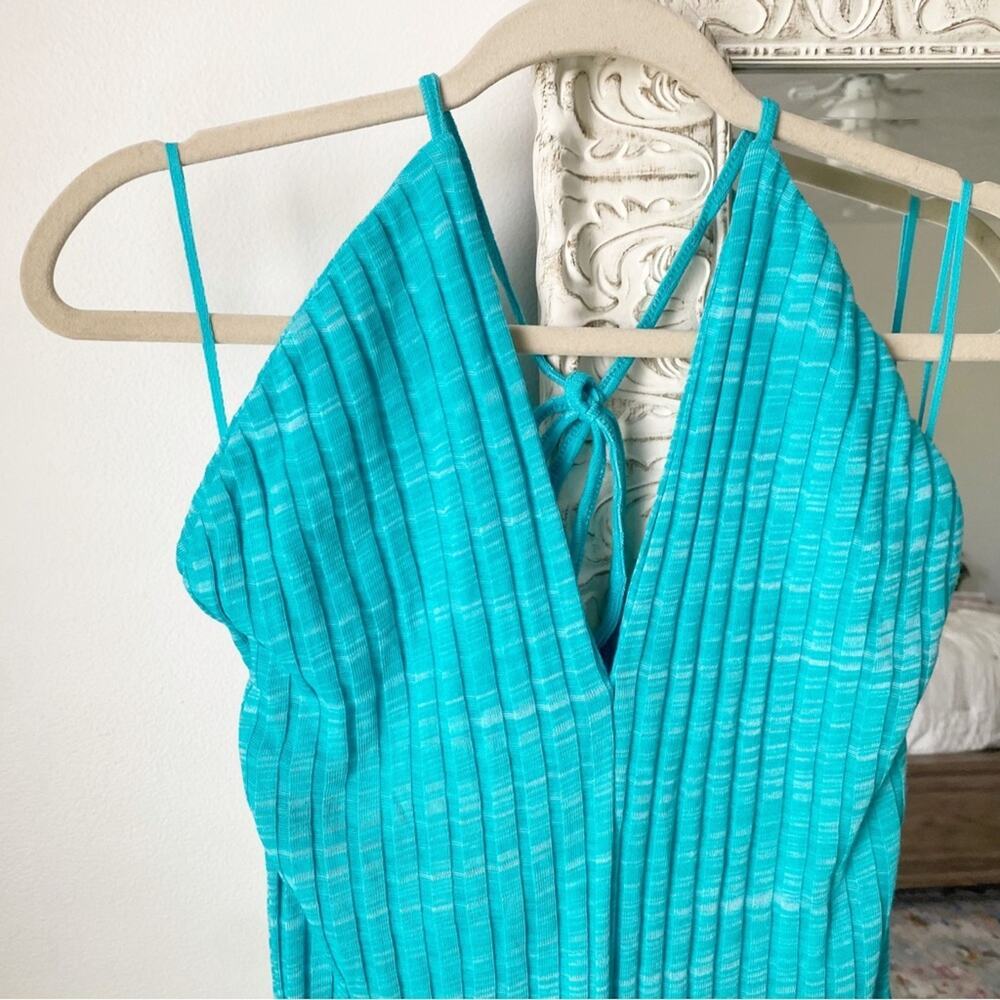 Zara Ribbed Halter Flare Jumpsuit - Picture 5 of 16